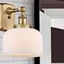 1_Bell 13" High Brushed Brass Wall Sconce with White Shade