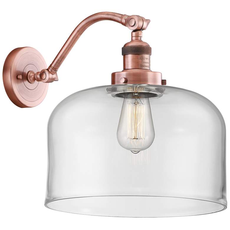 Image 1 Bell 13" High Copper Sconce w/ Clear Shade