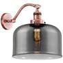Bell 13" High Copper Sconce w/ Plated Smoke Shade