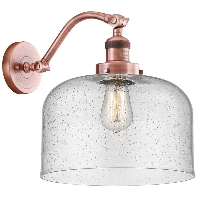 Image 1 Bell 13" High Copper Sconce w/ Seedy Shade