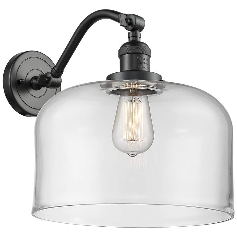 Image 1 Bell 13" High Oil Rubbed Bronze Sconce w/ Clear Shade