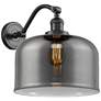 Bell 13" High Oil Rubbed Bronze Sconce w/ Plated Smoke Shade