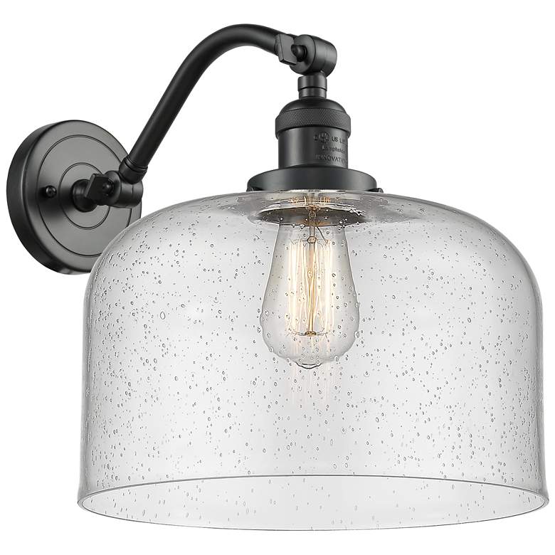 Image 1 Bell 13" High Oil Rubbed Bronze Sconce w/ Seedy Shade