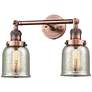 1_Bell 15" 2-Light Antique Copper Bath Light w/ Silver Plated Mercury Sh