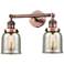 Bell 15" 2-Light Antique Copper Bath Light w/ Silver Plated Mercury Sh
