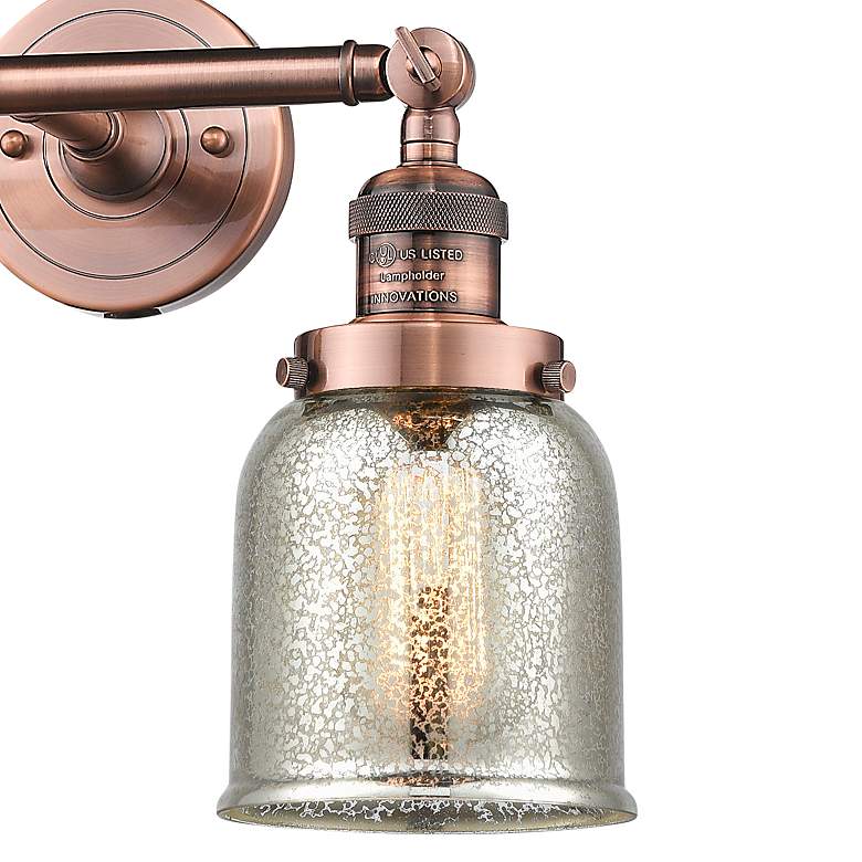 Image 2 Bell 15" 2-Light Antique Copper Bath Light w/ Silver Plated Mercury Sh more views
