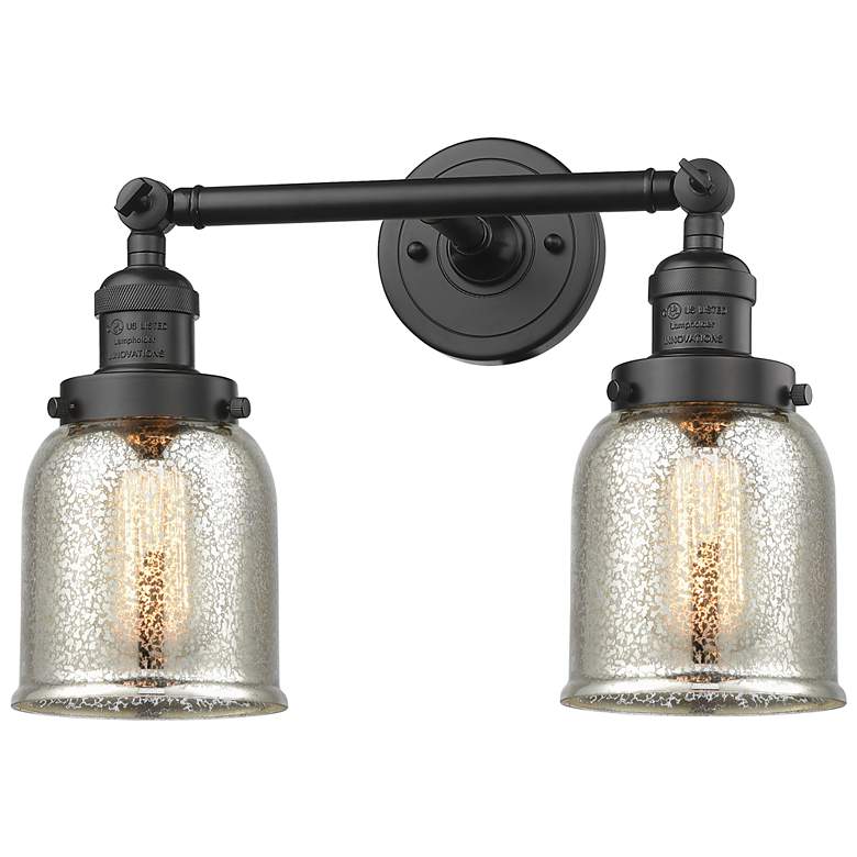 Image 1 Bell 15" 2-Light Bronze Bath Light w/ Silver Plated Mercury Shade