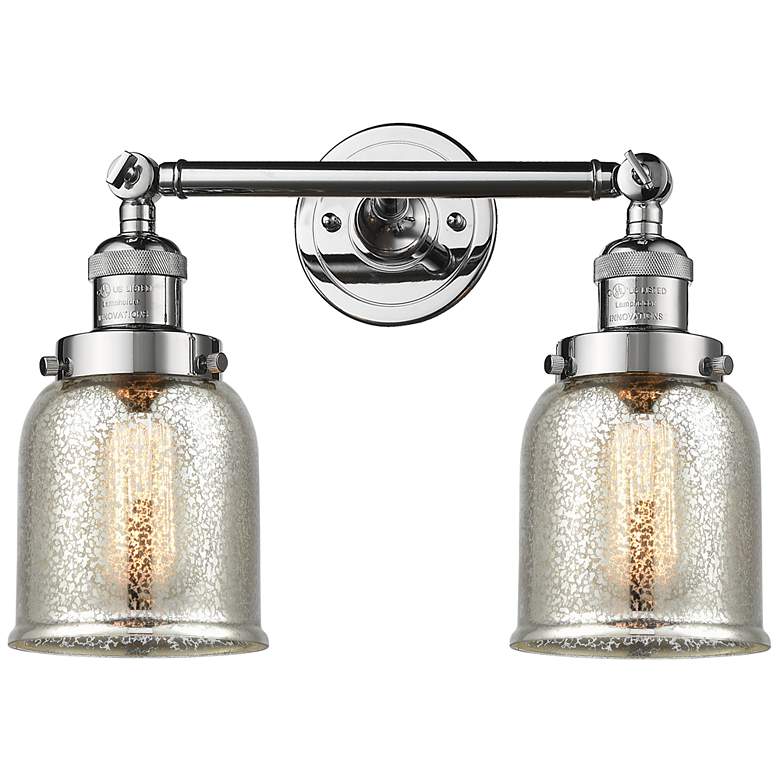Image 1 Bell 15" 2-Light Polished Chrome Bath Light w/ Silver Plated Mercury S