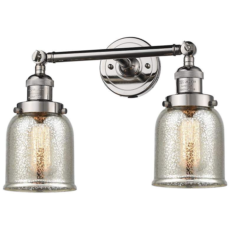 Image 1 Bell 15" 2-Light Polished Nickel Bath Light w/ Silver Plated Mercury S