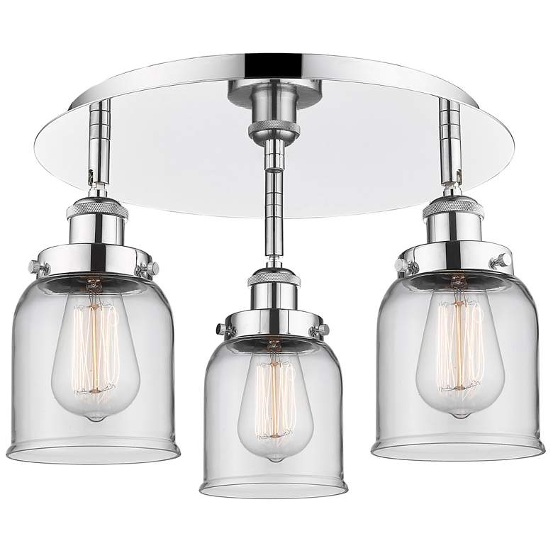 Image 1 Bell 16.75 inch Wide 3 Light Polished Chrome Flush Mount With Clear Glass 