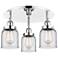 Bell 16.75" Wide 3 Light Polished Chrome Flush Mount With Clear Glass