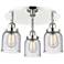 Bell 16.75" Wide 3 Light Polished Nickel Flush Mount With Seedy Glass