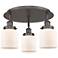 Bell 16.75"W 3 Light Oil Rubbed Bronze Flush Mount w/ White Shade