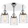 Bell 16.75"W 3 Light Polished Chrome Flush Mount w/ Clear Deco Swirl S
