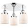 Bell 16.75"W 3 Light Polished Chrome Flush Mount w/ Matte White Glass