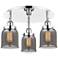 Bell 16.75"W 3 Light Polished Chrome Flush Mount w/ Smoke Glass Shade