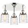 Bell 16.75"W 3 Light Polished Nickel Flush Mount w/ Clear Deco Swirl S
