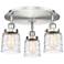 Bell 16.75"W 3 Light Satin Nickel Flush Mount w/ Clear Deco Swirl Shad