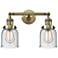 Bell 16" Wide 2 Light Antique Brass Bath Vanity Light w/ Seedy Shade