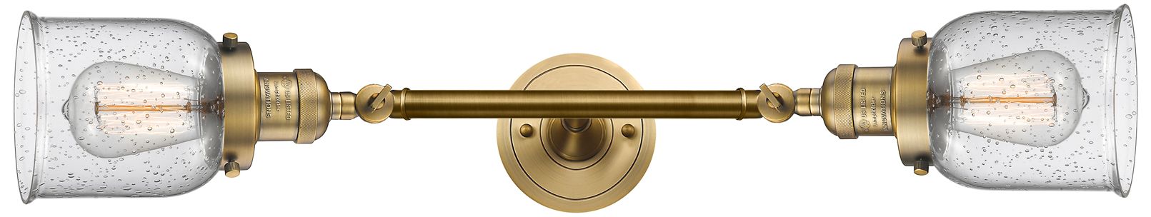 Image 4 Bell 16" Wide 2 Light Brushed Brass Bath Vanity Light w/ Seedy Shade more views