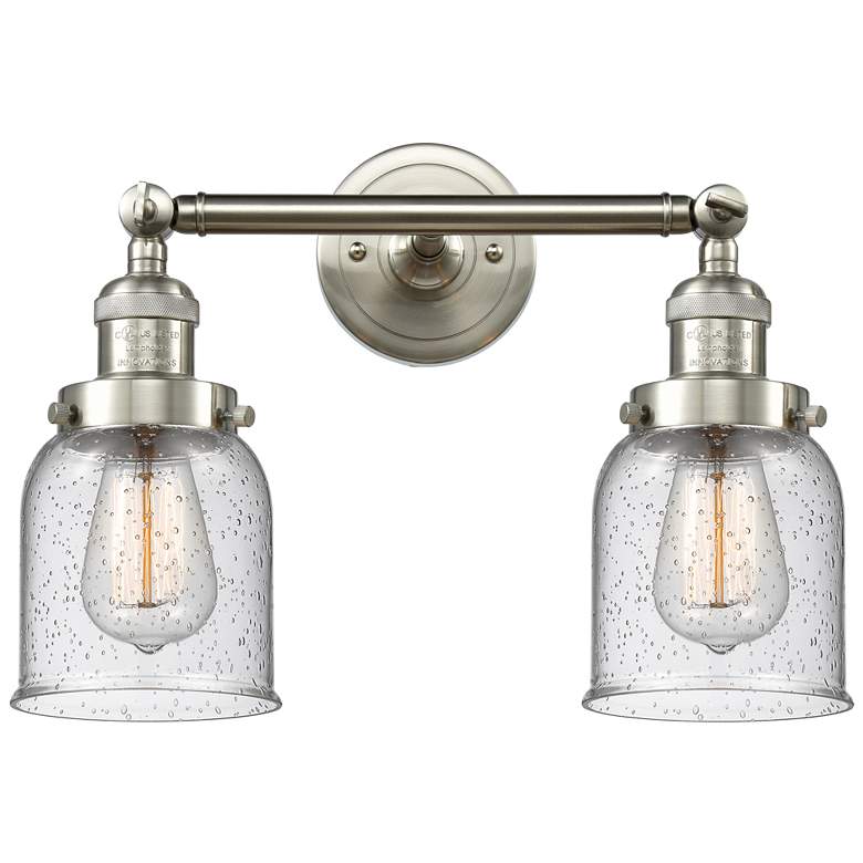 Image 1 Bell 16" Wide 2 Light Brushed Satin Nickel Bath Vanity Light w/ Seedy
