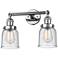 Bell 16" Wide 2 Light Polished Chrome Bath Vanity Light w/ Seedy Shade