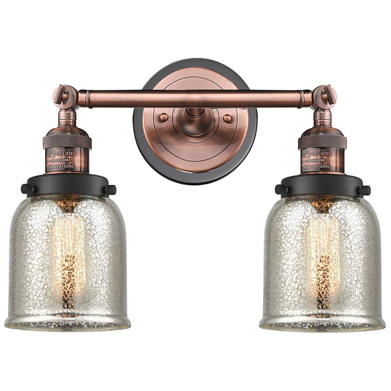 Image 1 Bell 16"W 2 Light Copper Bath Vanity Light w/ Silver Plated Mercury Sh