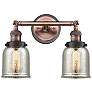 1_Bell 16"W 2 Light Copper Bath Vanity Light w/ Silver Plated Mercury Sh
