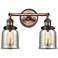 Bell 16"W 2 Light Copper Bath Vanity Light w/ Silver Plated Mercury Sh
