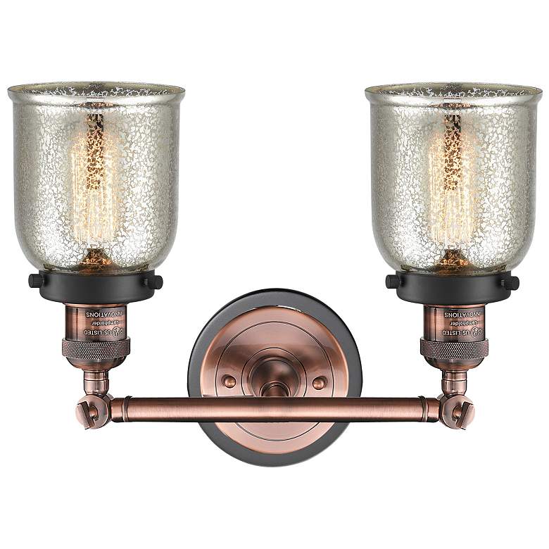 Image 2 Bell 16"W 2 Light Copper Bath Vanity Light w/ Silver Plated Mercury Sh more views