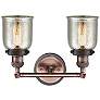 2_Bell 16"W 2 Light Copper Bath Vanity Light w/ Silver Plated Mercury Sh more views
