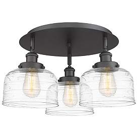 Image1 of Bell 17 1/2" Wide Matte Black 3-Light Ceiling Light
