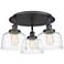 Bell 17 1/2" Wide Matte Black 3-Light Ceiling Light