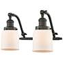 Bell 18" Wide 2 Light Bronze Bath Vanity Light w/ Matte White Shade