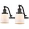 Bell 18" Wide 2 Light Bronze Bath Vanity Light w/ Matte White Shade