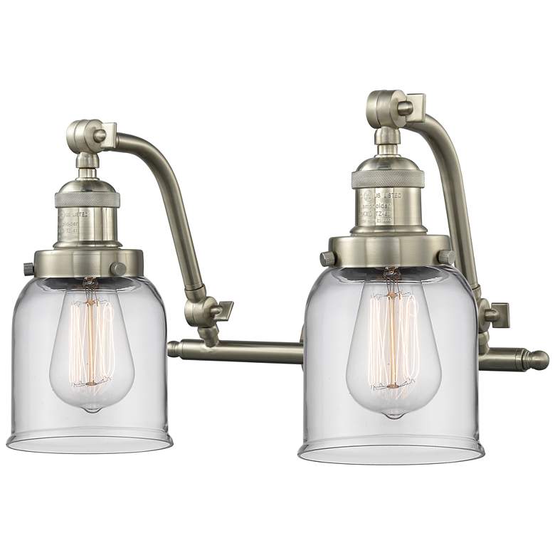 Image 1 Bell 18" Wide 2 Light Brushed Satin Nickel Bath Vanity Light w/ Clear