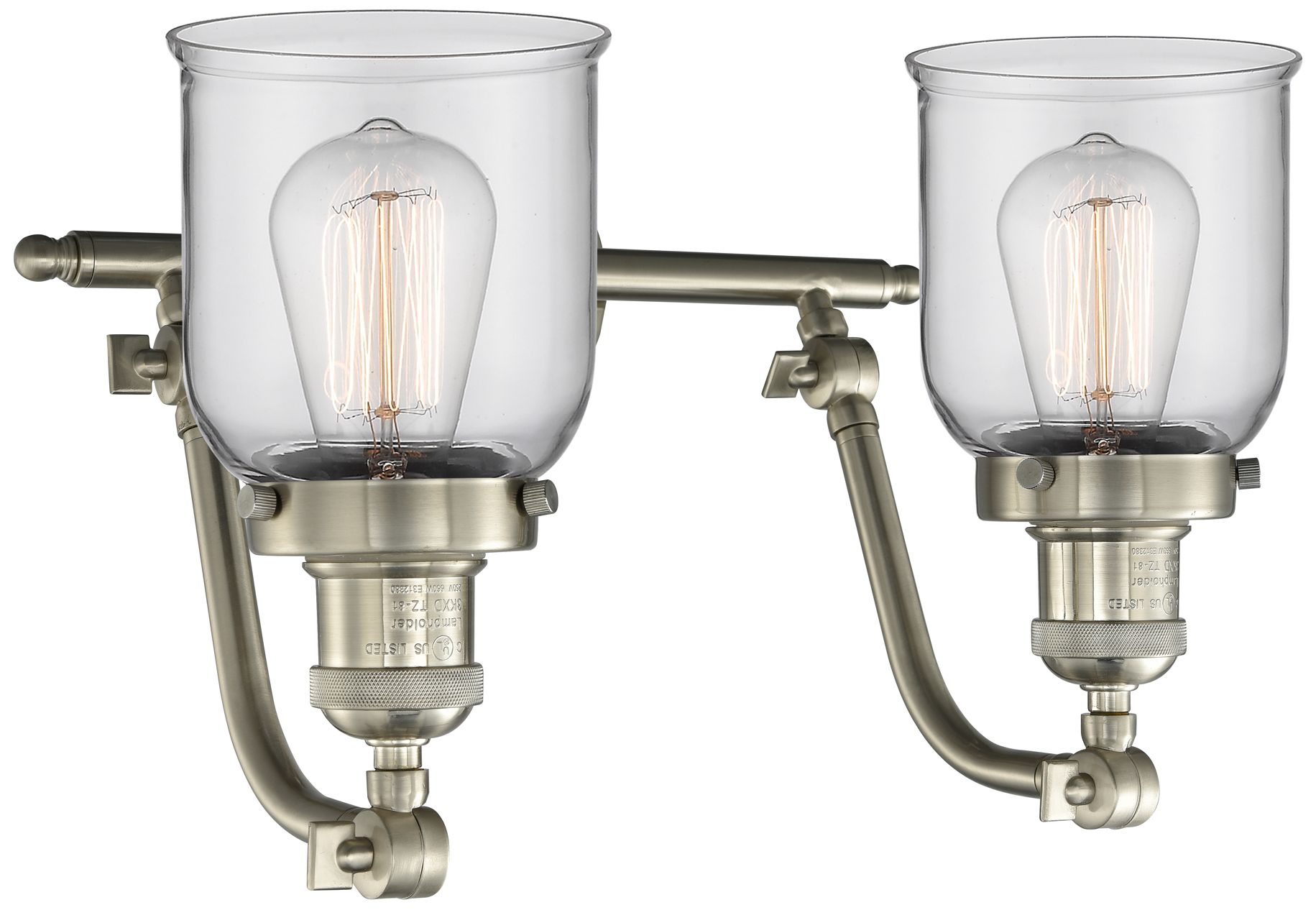Image 2 Bell 18" Wide 2 Light Brushed Satin Nickel Bath Vanity Light w/ Clear  more views