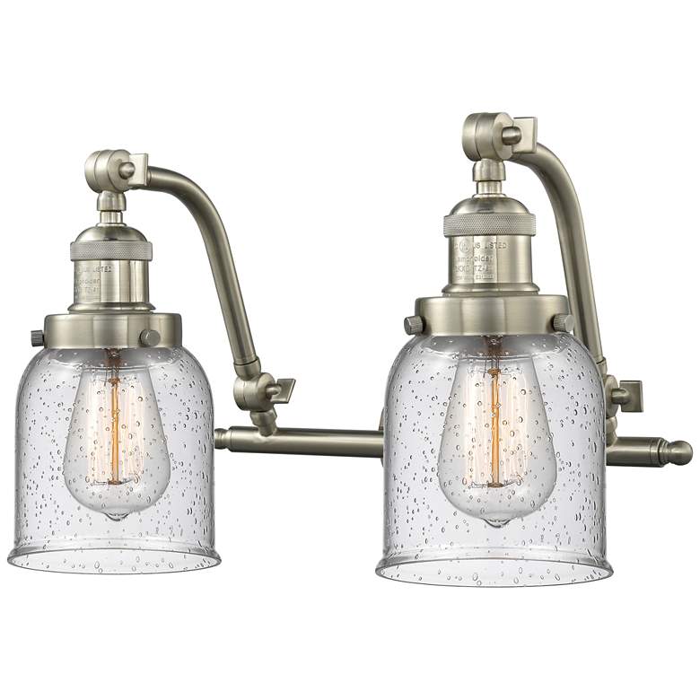 Image 1 Bell 18" Wide 2 Light Brushed Satin Nickel Bath Vanity Light w/ Seedy