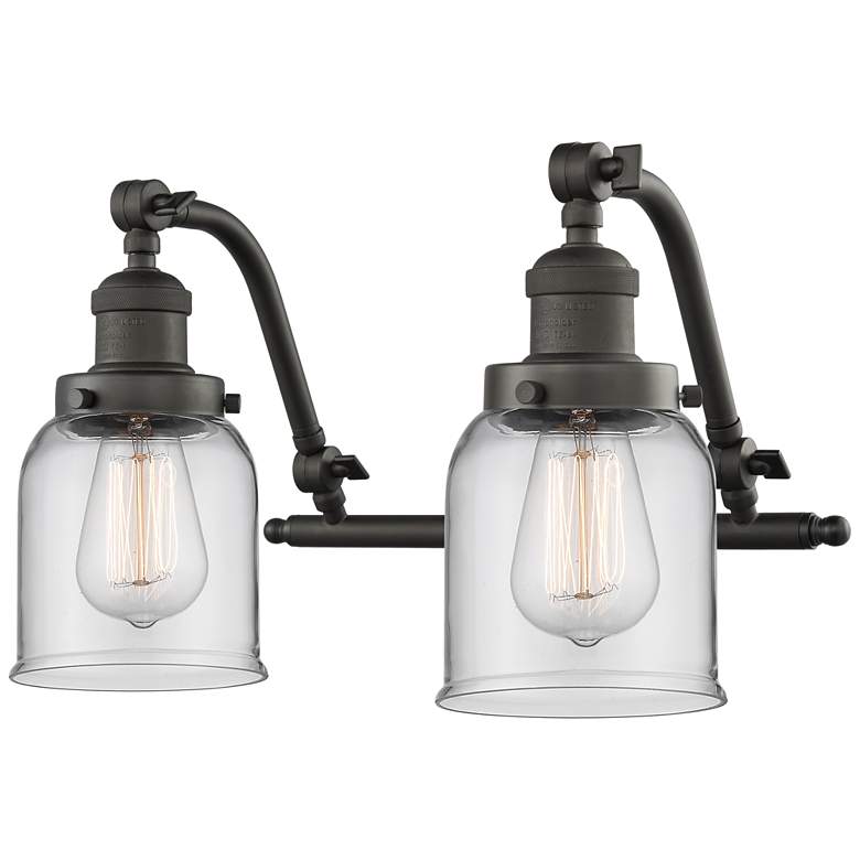 Image 1 Bell 18" Wide 2 Light Oil Rubbed Bronze Bath Vanity Light w/ Clear Sha
