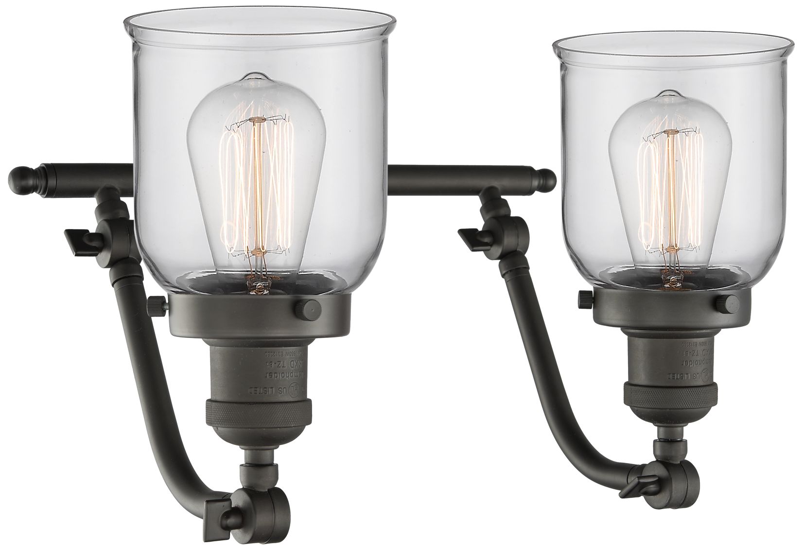 Image 2 Bell 18" Wide 2 Light Oil Rubbed Bronze Bath Vanity Light w/ Clear Sha more views