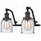 Bell 18" Wide 2 Light Oil Rubbed Bronze Bath Vanity Light w/ Seedy Sha