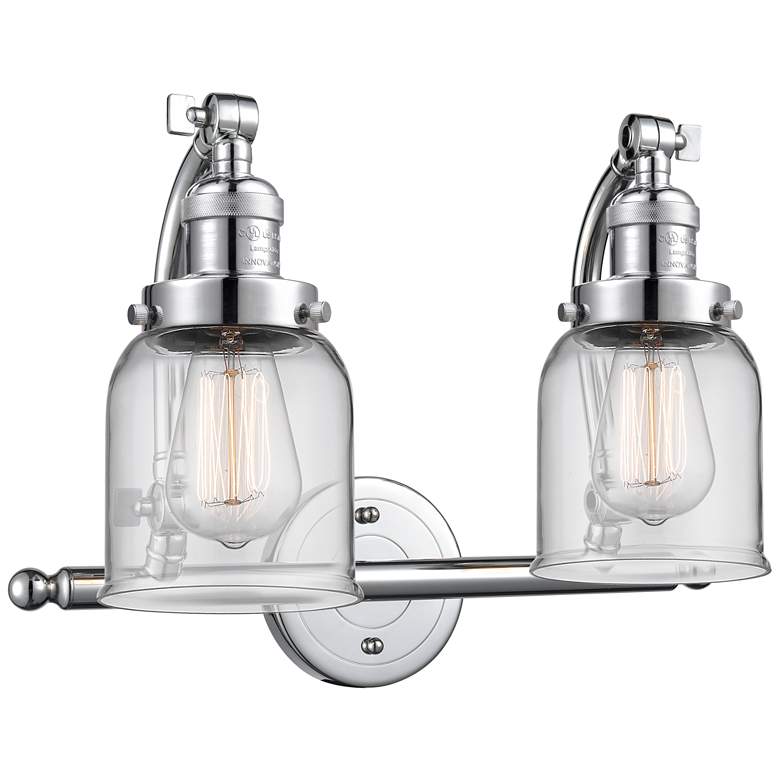 Image 1 Bell 18" Wide 2 Light Polished Chrome Bath Vanity Light w/ Clear Shade