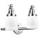 Bell 18" Wide 2 Light Polished Chrome Bath Vanity Light w/ White Shade