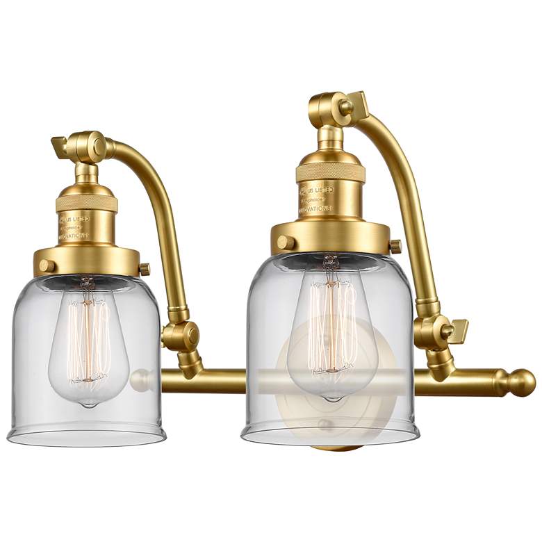 Image 1 Bell 18" Wide 2 Light Satin Gold Bath Vanity Light w/ Clear Shade