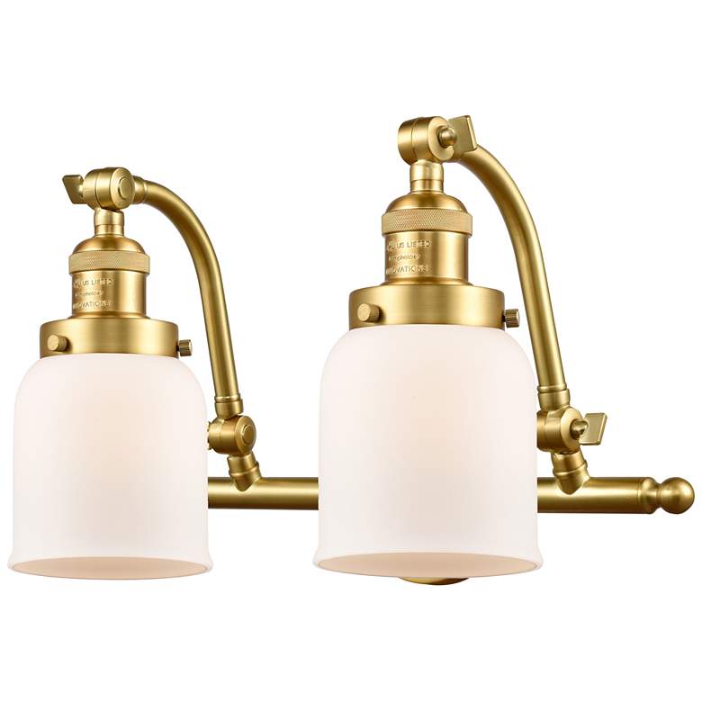 Image 1 Bell 18" Wide 2 Light Satin Gold Bath Vanity Light w/ Matte White Shad