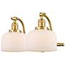 Bell 18" Wide 2 Light Satin Gold Bath Vanity Light w/ Matte White Shad