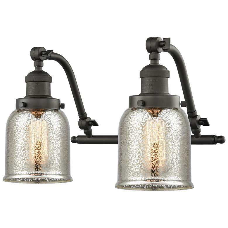 Image 1 Bell 18"W 2 Light Bronze Bath Vanity Light w/ Silver Plated Mercury Sh