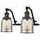 Bell 18"W 2 Light Bronze Bath Vanity Light w/ Silver Plated Mercury Sh