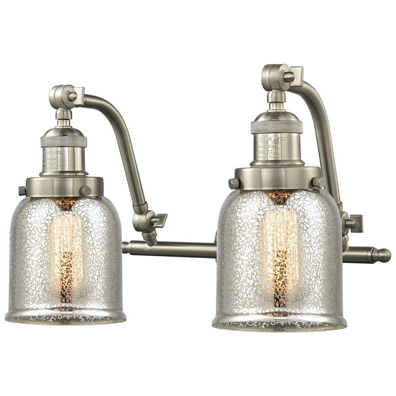 Image 1 Bell 18"W 2 Light Brushed Nickel Bath Light w/ Mercury Shade