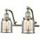 Bell 18"W 2 Light Brushed Nickel Bath Light w/ Mercury Shade